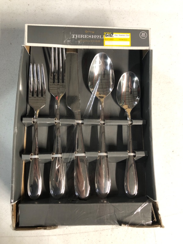 Photo 1 of 20pc Luxor 18/10 Stainless Steel Flatware Set - Threshold Signature