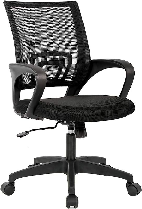 Photo 1 of Padded Office Chair with Arms, Black