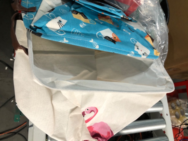 Photo 2 of 2 Pack Laundry Baskets with Handles - Cats Design/Flamingo