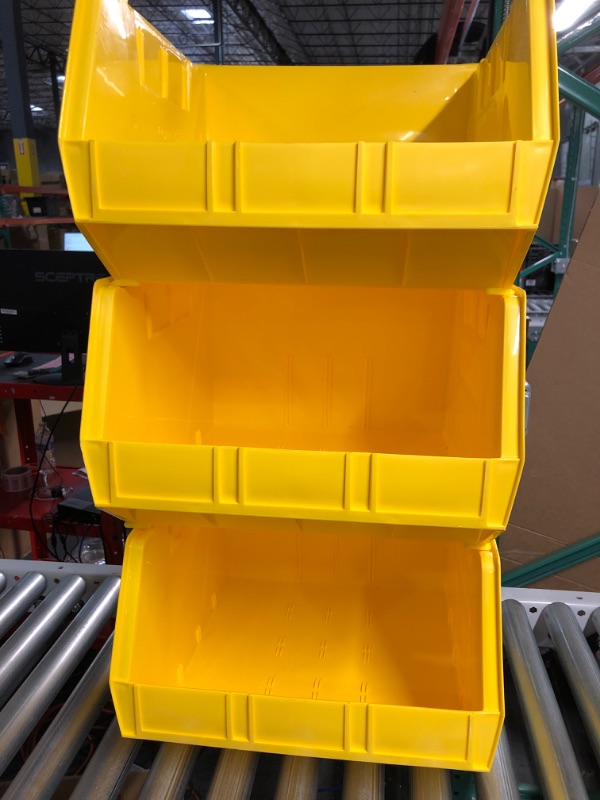 Photo 2 of AkroBins Plastic Storage Bin Hanging Stacking Containers, Yellow Set of 3