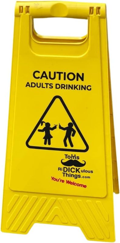 Photo 1 of Adults Drinking Sign for Mancave, Bars, Backyard Drinks