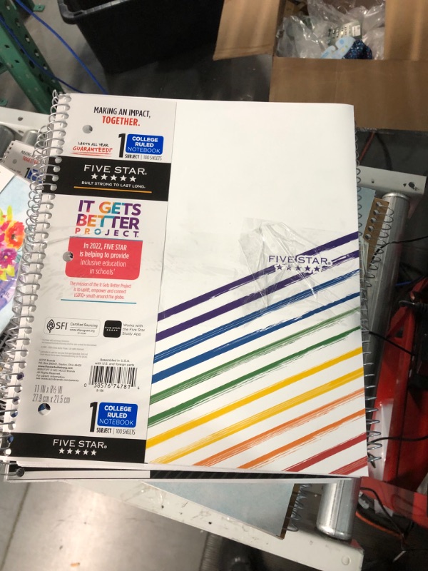 Photo 2 of ***4 pack*** Five Star College Ruled 1 Subject Spiral Notebook