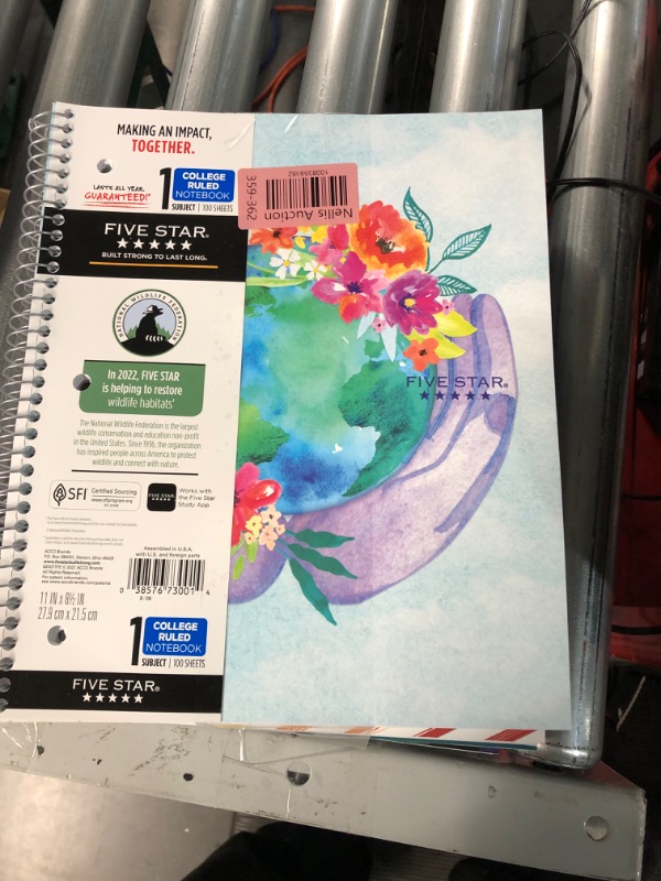 Photo 2 of ***4 pack*** Five Star College Ruled 1 Subject Spiral Notebook - Assorted Colors and Designs