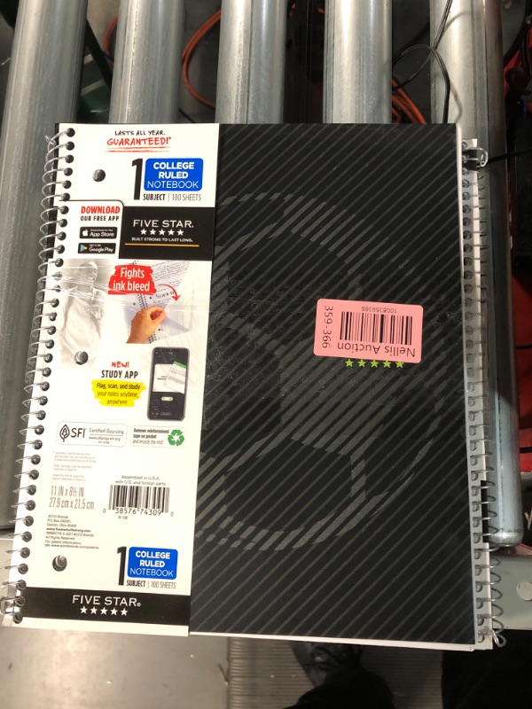 Photo 2 of ***4 pack*** Five Star College Ruled 1 Subject Spiral Notebook - Assorted Colors and Designs