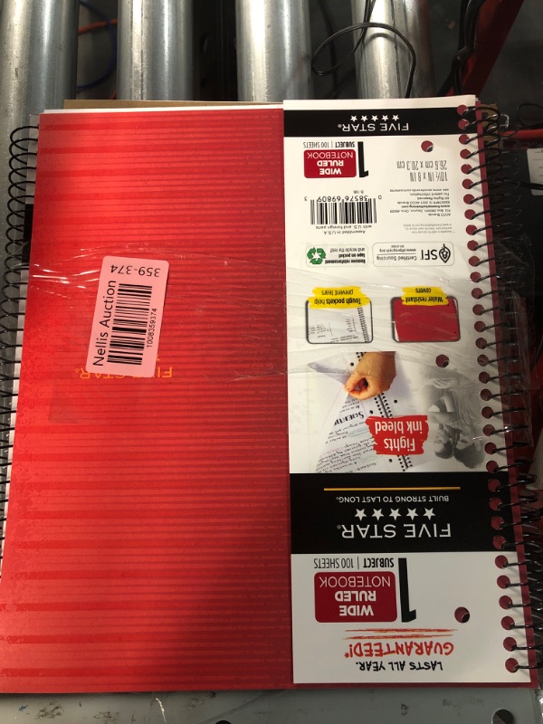 Photo 2 of ***4 pack*** Five Star Wide Ruled 1 Subject Spiral Notebook - Assorted Colors and Designs