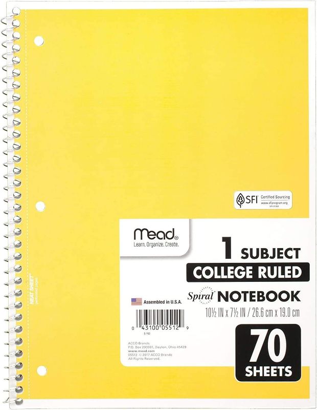 Photo 1 of Spiral Notebooks, 1 Subject, College Ruled, 70 Sheets, (12 PACK) **LOOK BRAND NEW**