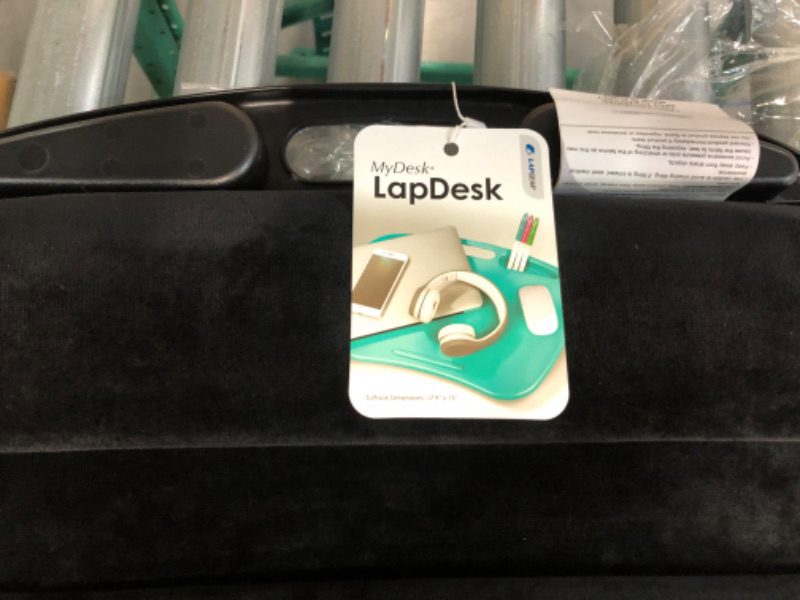 Photo 1 of LapGear MyDesk Lap Desk with Device Ledge and Phone Holder - Black - 17.9 inches wide by 13 inches deep