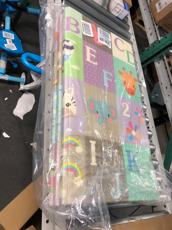 Photo 1 of BalanceFrom Waterproof Reversible Double-Side Padded Foam Folding Play Mat, 58-Inch x 77-Inch Animal + Letter