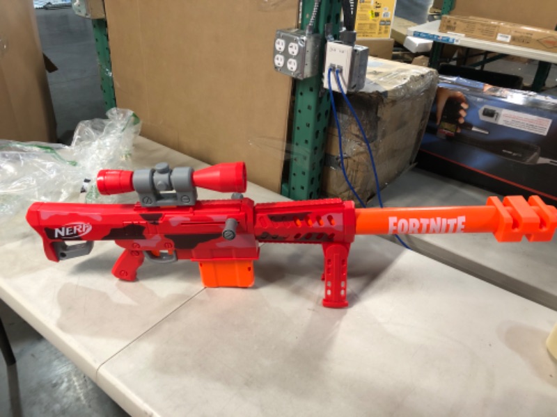 Photo 1 of ** Broken will not fire ** NERF Fortnite Heavy SR Blaster, Longest Fortnite Blaster Ever, Removable Scope, Bolt Action, 
