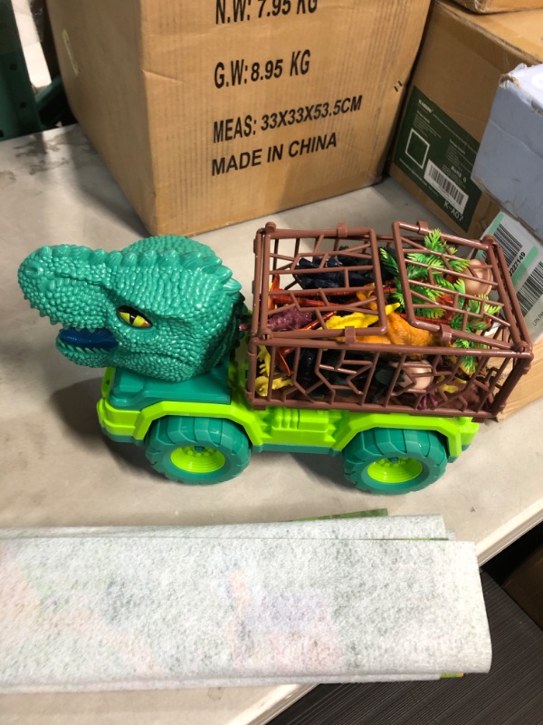 Photo 2 of 25 in 1 New Tyrannosaurus Rex Dinosaur Carrier Truck Set