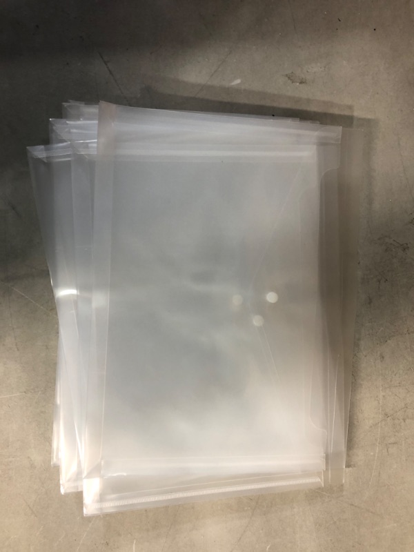 Photo 2 of  Poly Envelope 12 Pcs Plastic Document Envelopes with Snap Button Quality Clear Document Folder for A4 Size Filing Envelopes