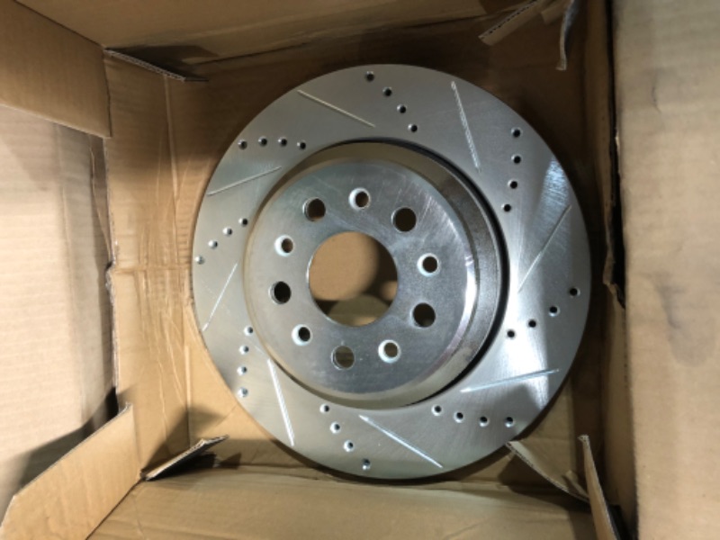 Photo 2 of R1 Concepts eLINE Series Rear Drilled and Slotted Brake Rotors Compatible For 2014-2016 Maserati Ghibli