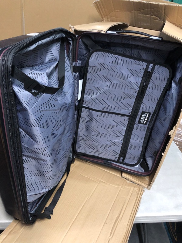 Photo 3 of *USED* *SEE INFO* Samsonite Winfield 3 DLX Hardside Expandable Luggage with Spinners, Burgundy, Checked-Medium 25-Inch