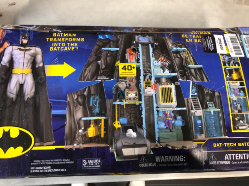 Photo 4 of DC Comics Batman, Bat-Tech Batcave, Giant Transforming Playset with Exclusive 4” Batman Figure and Accessories, Kids Toys for Boys Aged 4 and Up