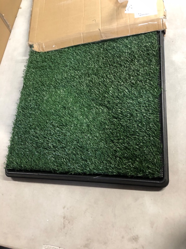 Photo 2 of Artificial Grass Puppy Pee Pad for Dogs and Small Pets - 20x25 Reusable 3-Layer Training Potty Pad with Tray - Dog Housebreaking Supplies by PETMAKER