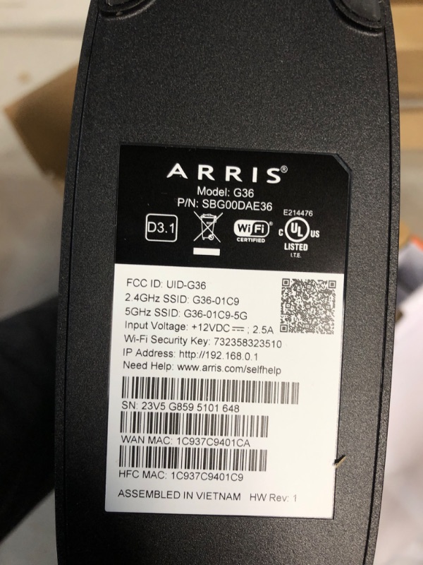 Photo 5 of ARRIS Surfboard G36 DOCSIS 3.1 Multi-Gigabit Cable Modem & AX3000 Wi-Fi Router | Comcast Xfinity, Cox, Spectrum| Four 2.5 Gbps Ports | 1.2 Gbps Max Internet Speeds | 4 OFDM Channels 