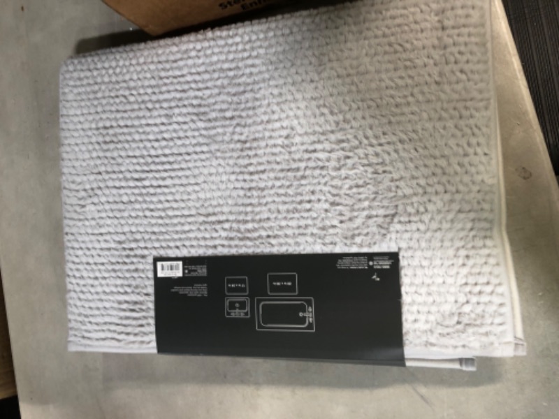 Photo 2 of 2pk Fuzzy Foam Bath Rug Gray - Threshold&#8482;