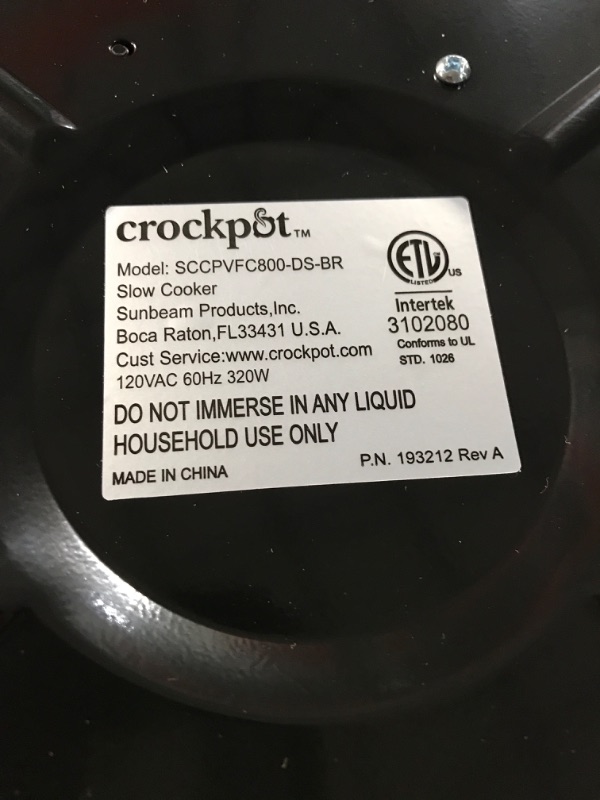 Photo 7 of *NEW* FUNCTIONAL!! Crockpot 8 Qt. Countdown Slow Cooker - Dark Stainless Steel