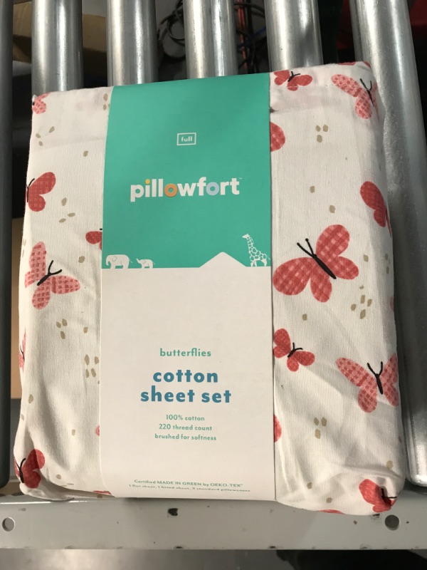 Photo 2 of *BRAND NEW* Full Butterfly Cotton Sheet Set Rose - Pillowfort&#8482;