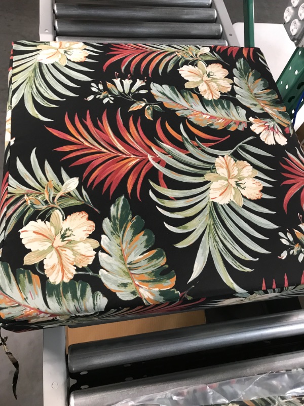 Photo 2 of *USED BUT LIKE NEW* Arden Selections Outdoor Deep Seating Cushion Set 24 x 24, Simone Black Tropical 