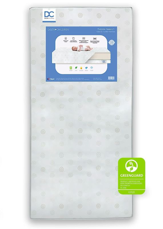 Photo 1 of *NEW* Delta Children Twinkle Galaxy Dual Sided Premium Recycled Fiber Core Crib