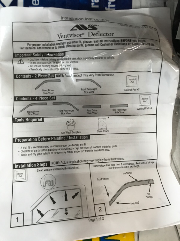 Photo 1 of *USED* Auto Ventshade (AVS) Ventvisor® in-Channel Deflector 4 Pc