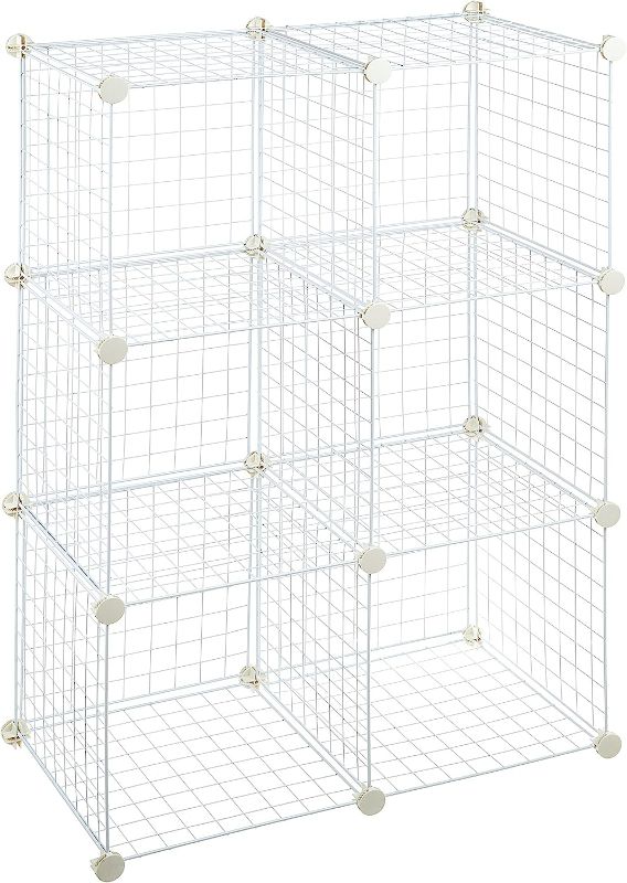 Photo 1 of *NEW* Amazon Basics 6-Cube Wire Grid Storage Shelves