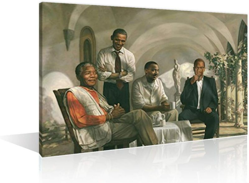 Photo 1 of *USED* SEE COMMENTS!! Canvas Wall Art, Barack Obama, Martin Luther King, Nelson Mandela, and Malcolm X Painting