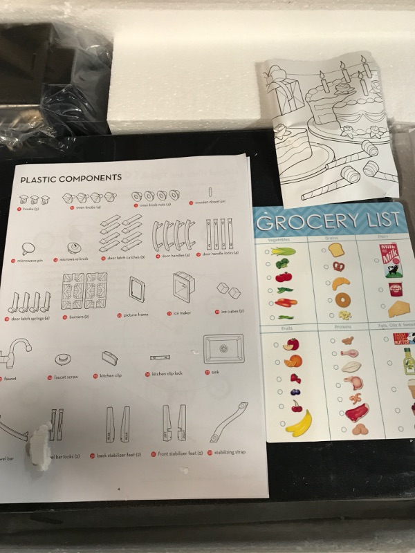 Photo 1 of *USED BUT LIKE NEW* Melissa & Doug Wooden Chef’s Pretend Play Toy Kitchen With “Ice” Cube Dispenser – Charcoal Charcoal 