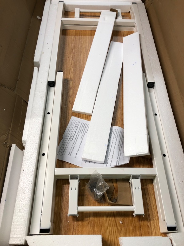 Photo 1 of **PREV. OPENED** Need 55 inches Computer Desk Office Desk Folding Table with BIFMA Certification Computer Table Workstation,Teak White AC5BW-140 55 inches Teak & White