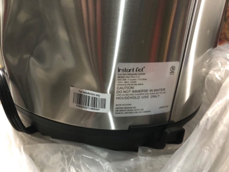 Photo 2 of **SEE NOTES**
Instant Pot Duo Plus 9-in-1 Electric Pressure Cooker 8QT Duo Plus