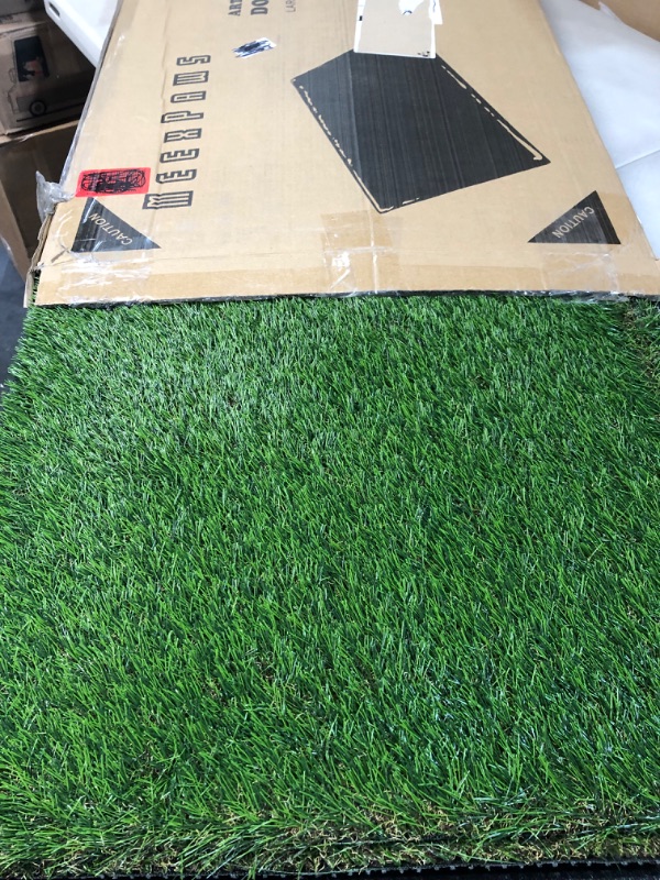 Photo 2 of  Large Dog Grass Pad with Tray 34 X 23 INCHES Artificial Grass Mat