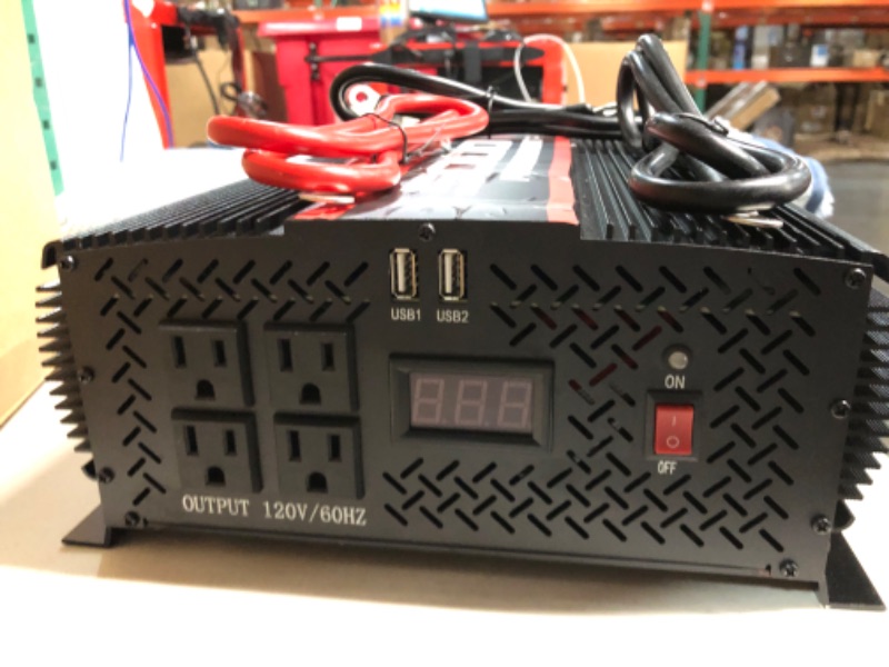 Photo 3 of **SEE NOTES**
POTEK 5000W Power Inverter 4 AC Outlets 12V DC to 110V AC Car Inverter with 2 USB Ports 5000W-MSW