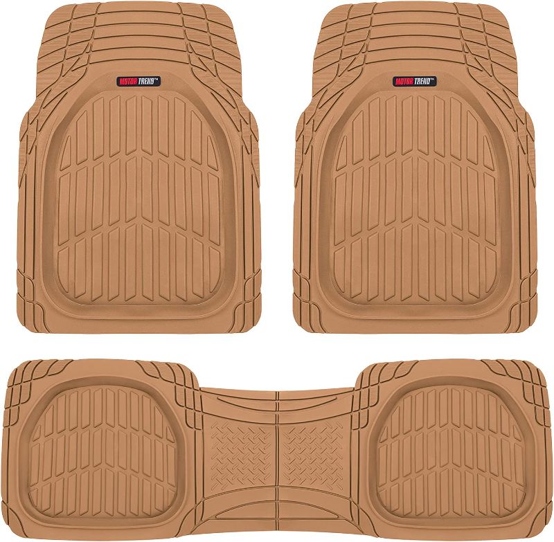 Photo 1 of  FlexTough Floor Mats for Cars, Beige Deep Dish All-Weather Car Mats,