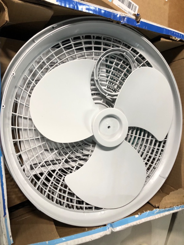 Photo 3 of *PARTS ONLY*
Lasko 16" 3-Speed Oscillating Wall Mount Fan for Indoor Use, M16900, Light Grey