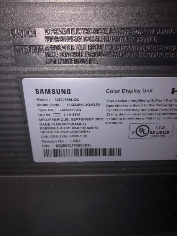 Photo 3 of SAMSUNG 32 inch UJ59 4k monitor (LU32J590UQNXZA) - UHD, 3840 x 2160p, 60hz, 4ms, Dual monitor, laptop monitor, monitor stand / riser / mount compliant, AMD FreeSync, Gaming, HDMI, DP, Black Single