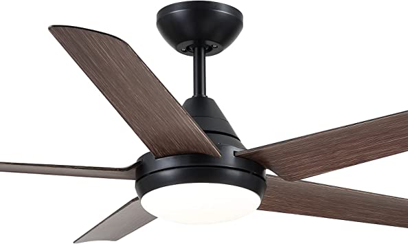 Photo 1 of **SEE NOTES**
Ceiling fan with lights Remote control in walnut finish, 48 Inch Ceiling Fan with Reversible Blades and 24W LED Light