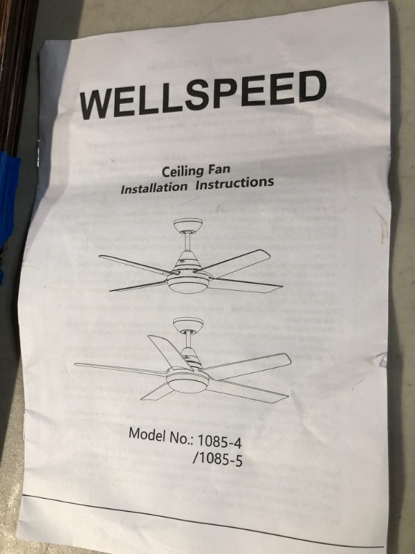 Photo 5 of **SEE NOTES**
Ceiling fan with lights Remote control in walnut finish, 48 Inch Ceiling Fan with Reversible Blades and 24W LED Light