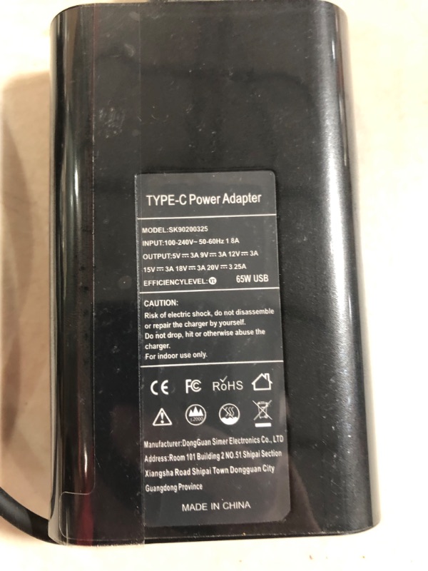 Photo 1 of 65W 45W USB C Laptop Power Replacement Adapter Charger 
