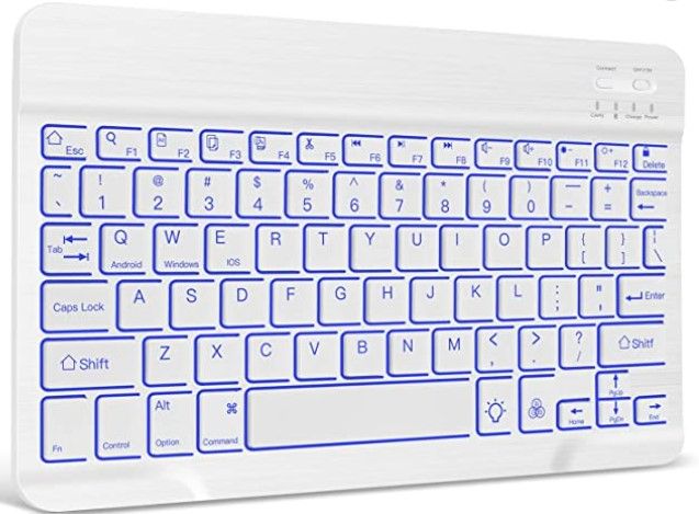 Photo 1 of XIWMIX Ultra-Slim Wireless Bluetooth Keyboard - 7 Colors Backlit Universal Rechargeable Keyboard 