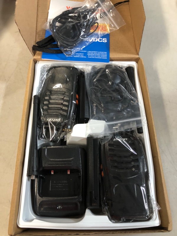 Photo 2 of pxton Walkie Talkies Rechargeable Long Range Two-Way Radios with Earpieces?2 Pack?