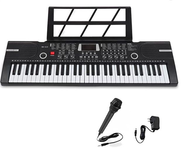 Photo 1 of 61 Keys Keyboard Piano, Electronic Digital Piano with Built-In two Speaker Microphone, With Sheet Stand, Portable Keyboard 