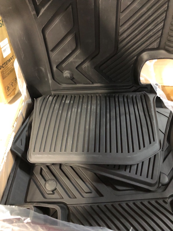 Photo 3 of BASENOR Tesla Model Y Rear Trunk Mat with Backrest Mats TPE Waterproof All-Weather Protect Cargo Liner 