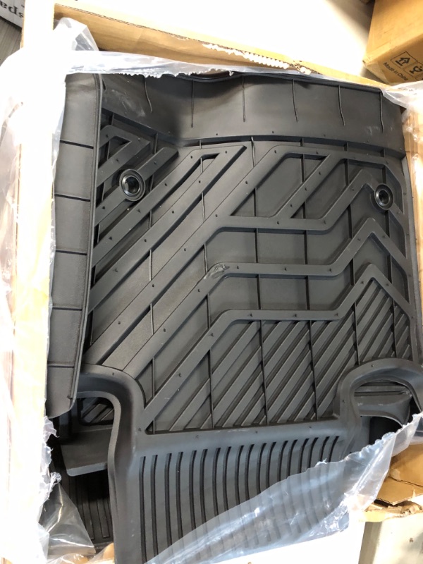 Photo 2 of BASENOR Tesla Model Y Rear Trunk Mat with Backrest Mats TPE Waterproof All-Weather Protect Cargo Liner 