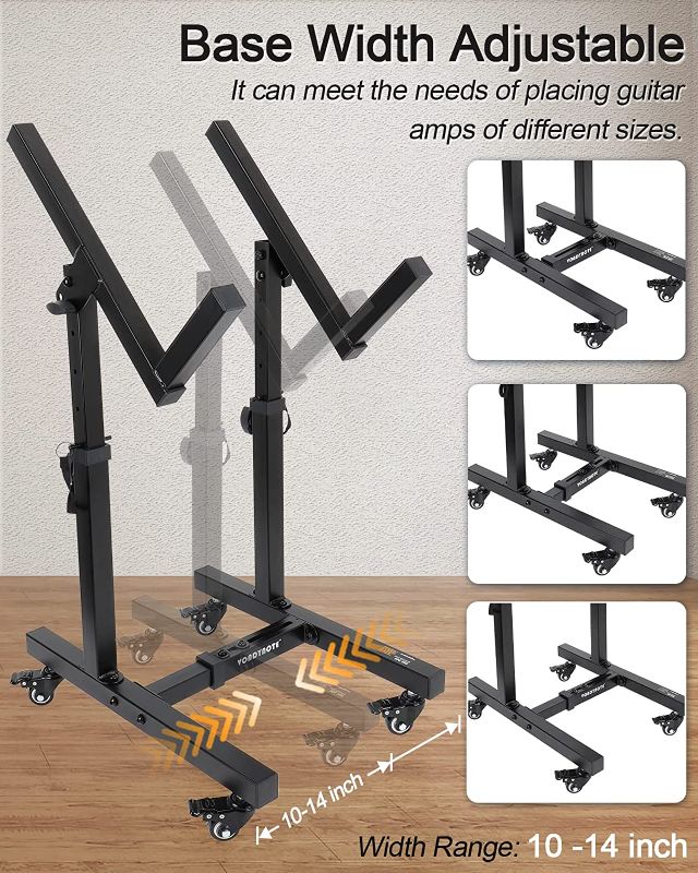 Photo 3 of Vondynote Adjustable Mobile Guitar Amplifier Stands or Amps Speaker Cabinet Stands