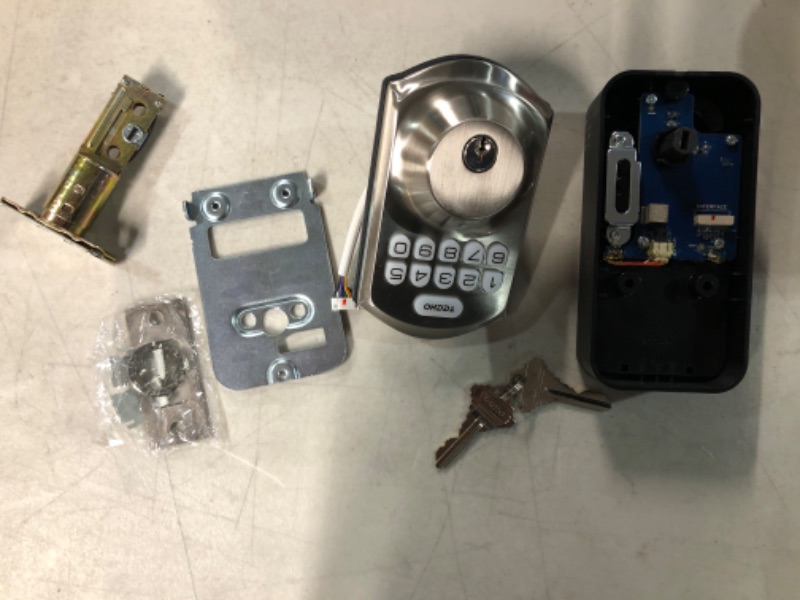 Photo 2 of **USED**MISSING HARDWARE** TEEHO TE001 Keyless Entry Door Lock with Keypad - Smart Deadbolt Lock - Front Door Lock with 2 Keys - Auto Lock 