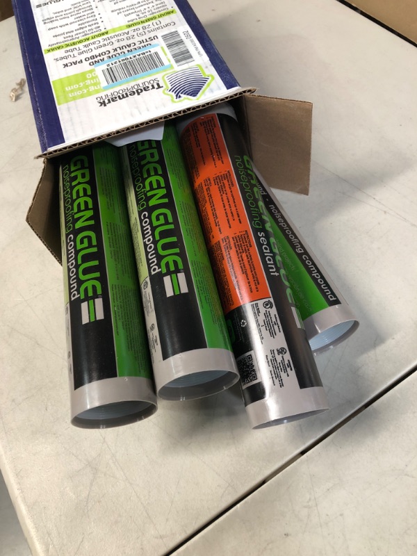 Photo 2 of 6 Pk Soundproofing Damping Compound and Acoustical Caulk Bulk Set - 5 Tubes Green Glue Noiseproofing Compound and 1 Tube Adhesive Sealant for Noise Dampening and Sound Insulation 6 Pack