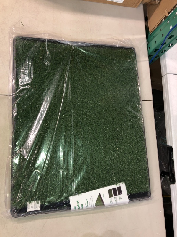 Photo 2 of Artificial Grass Puppy Pee Pad for Dogs and Small Pets -  Reusable 3-Layer Training Potty Pad with Tray - Dog Housebreaking Supplies by PETMAKER