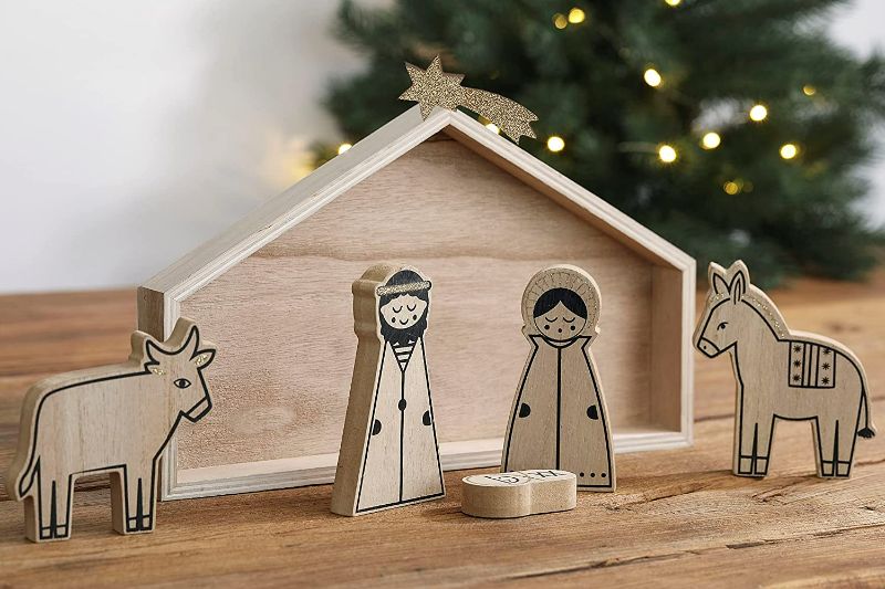 Photo 1 of 
RM ROOMERS Wood Nativity Scene, Wooden Nativity Set