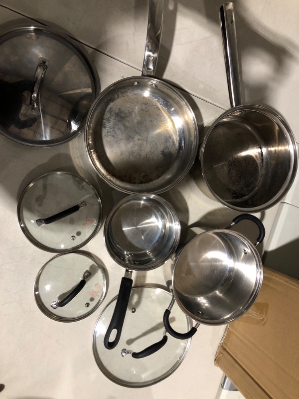 Photo 3 of **USED** VERY DIRTY** Cook N Home 8-Piece Stainless Steel Cookware Set, Silver